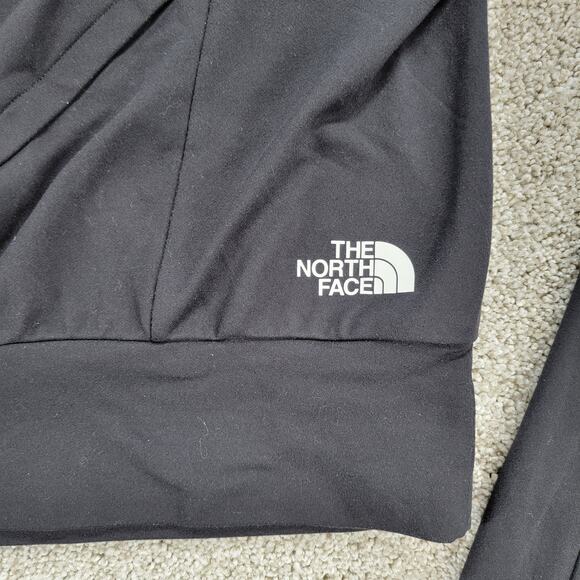 The North Face Womens Flashdry Hoodie XL Black Crisscross Cropped Thumb Holes - Picture 7 of 16
